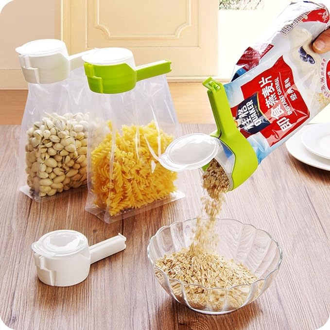 Food Sealing Clip with Discharge Nozzle Plastic Bag Moisture Sealing Clamp Food Saver Kitchen Snack Tool (Random Color) - Image 5