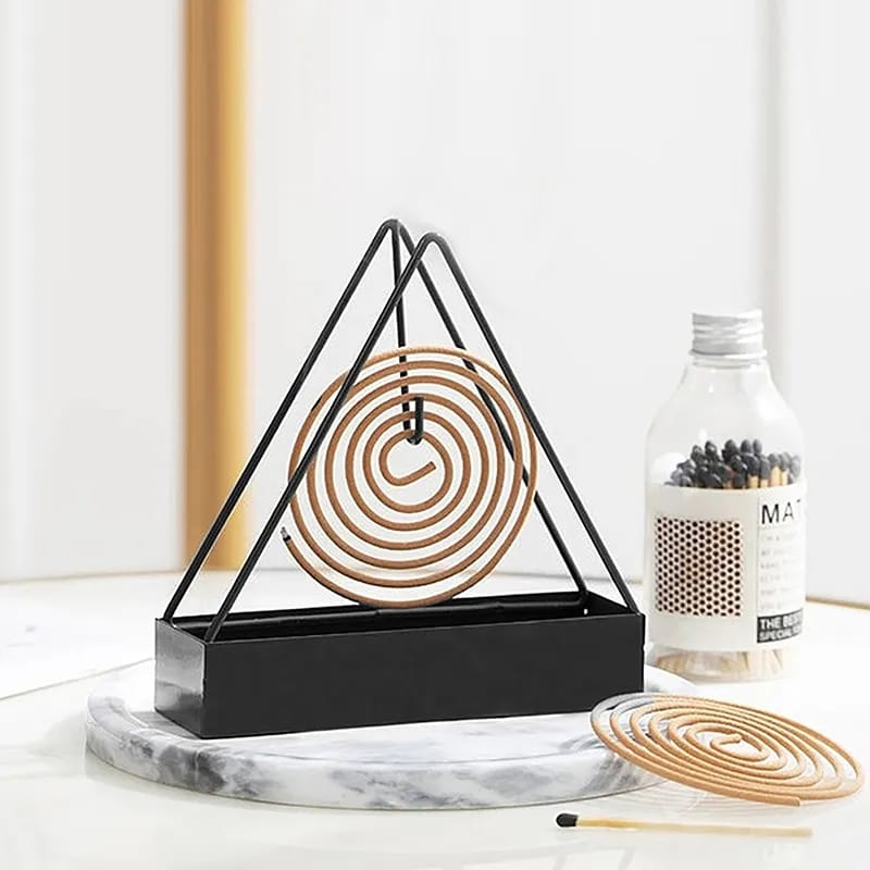 Simple Triangle-shaped Iron Mosquito Coil Holder Creative Hanging Or Standing Incense Burner - Image 2
