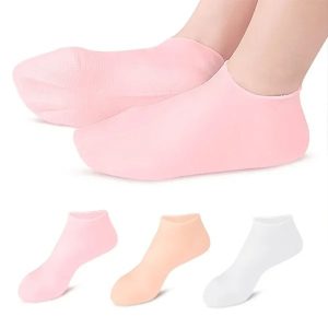 01 Pair - Silicone Foot Care Socks Anti Cracking Moisturizing Gel Socks Cracked Dead Skin Remove Protector -Â Silicone Socks And Gloves For Moisturizing Hands And Feet