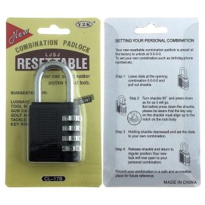4 Dial Digit Combination Padlock Heavy Duty Weatherproof Code Resettable Changeable Lock Outdoor Use For Door Cabinet Safely 400g