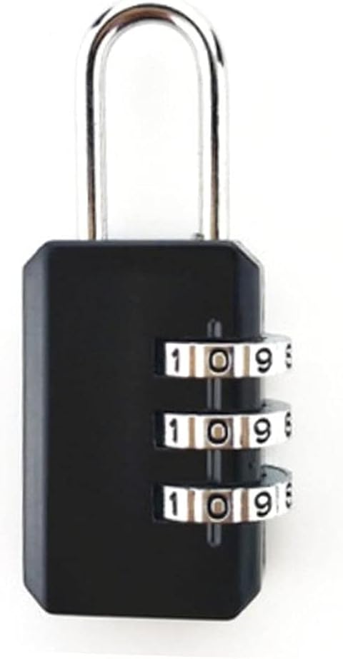 Greatangle-UK 3 Digit Code Combination Padlock For Luggage Combination Number Lock Padlock For Zipper Bag Suitcase Drawer Durable Locks black - Image 3