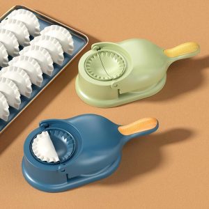 2-in-1 Dumpling Wrapper Tool Food Grade Manual Dumpling Wrapper Mold Labor-Saving Baking Pastry Home Kitchen Gadget (Random Color) (with box)