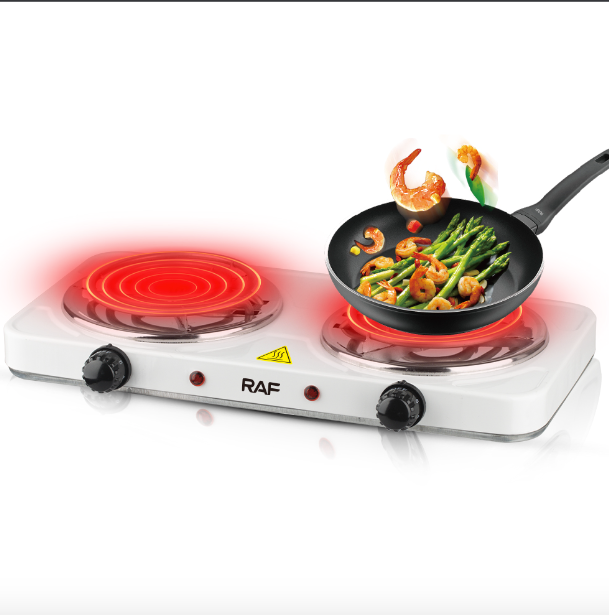 RAF Electric Stove Dual Coil Burner, Fast Heating & Easy-to-Clean Portable Cooktop - Image 2