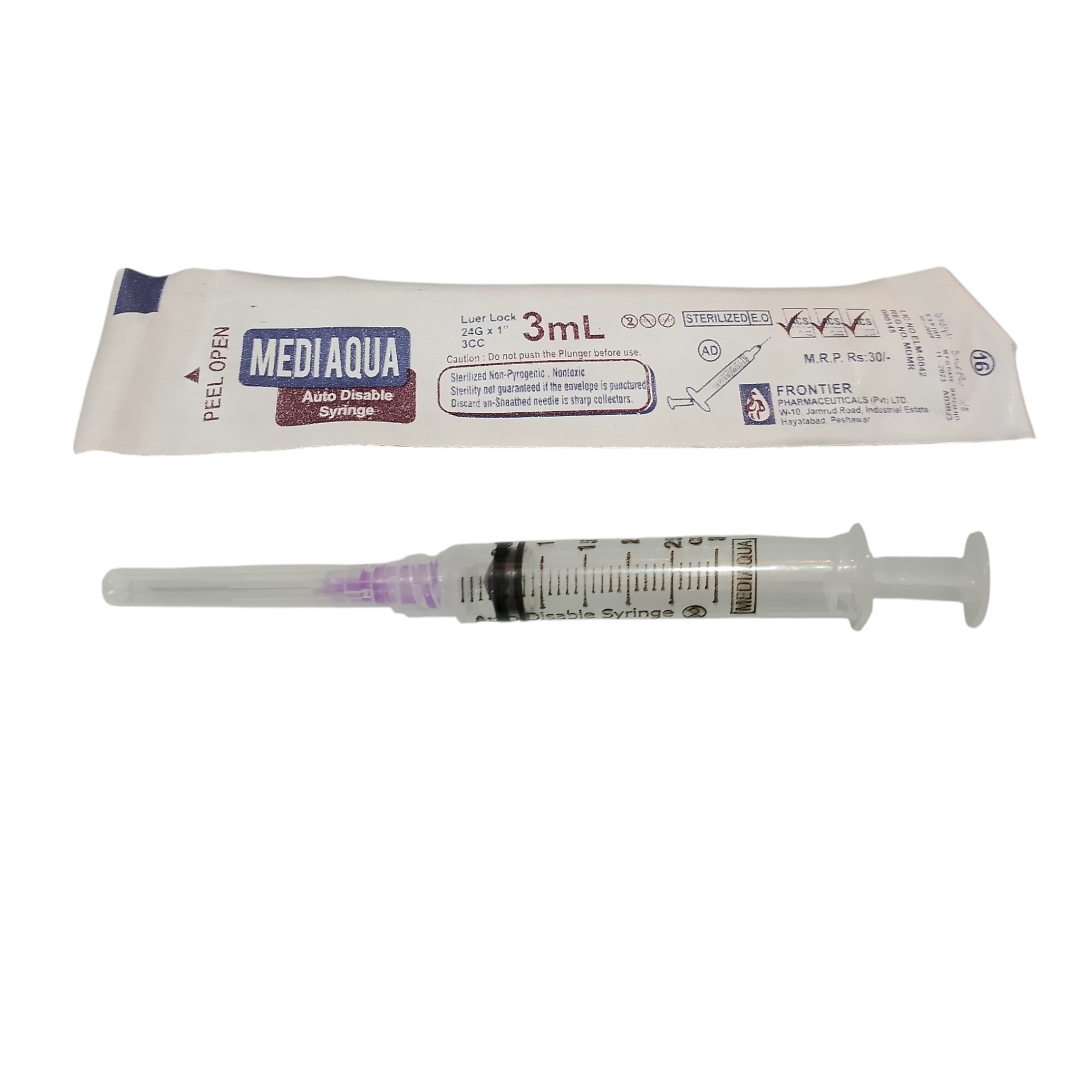 Medi Aqua 3cc Syringes Precision, Safety & Comfort for Medical Use, Designed for Accurate Dosage, Smooth Injection & Reliable Patient Care Every Time (Pack of 100) - Image 2