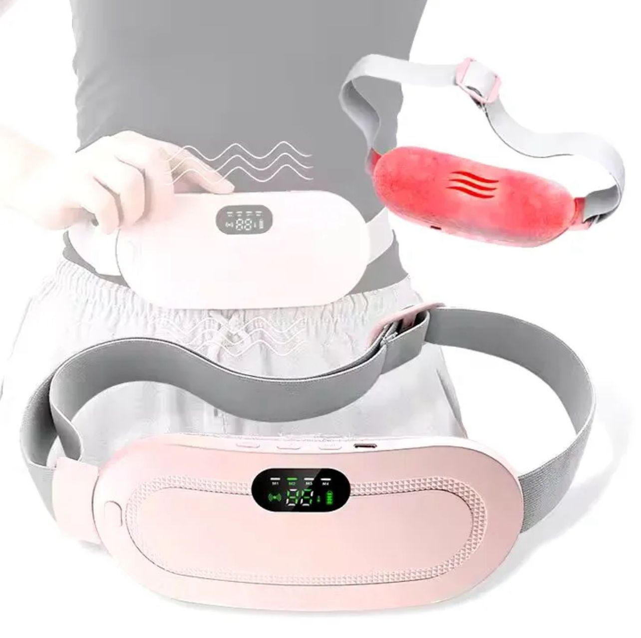 Heating Pad Women Period Pain Cramp Relief Belt | Portable Electric Menstrual Heating Pad With 3 Heat Levels & 4 Massage Modes For Belly And Waist Pain Relief - Image 2
