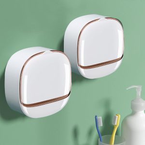 Luxury Soap Holder With Drain Tray Wall Mounted Soap Case Box Designed To Keep Your Soap Bars Dry And Long Lasting (Random Color)