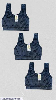 Lightweight Printed Bra for Daily Wear Black - Image 3