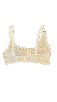 Beige Cotton Non-Padded Bra with Floral Print - Image 3