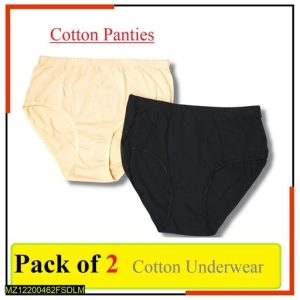 Cotton Panties Beige Black Pack of 2