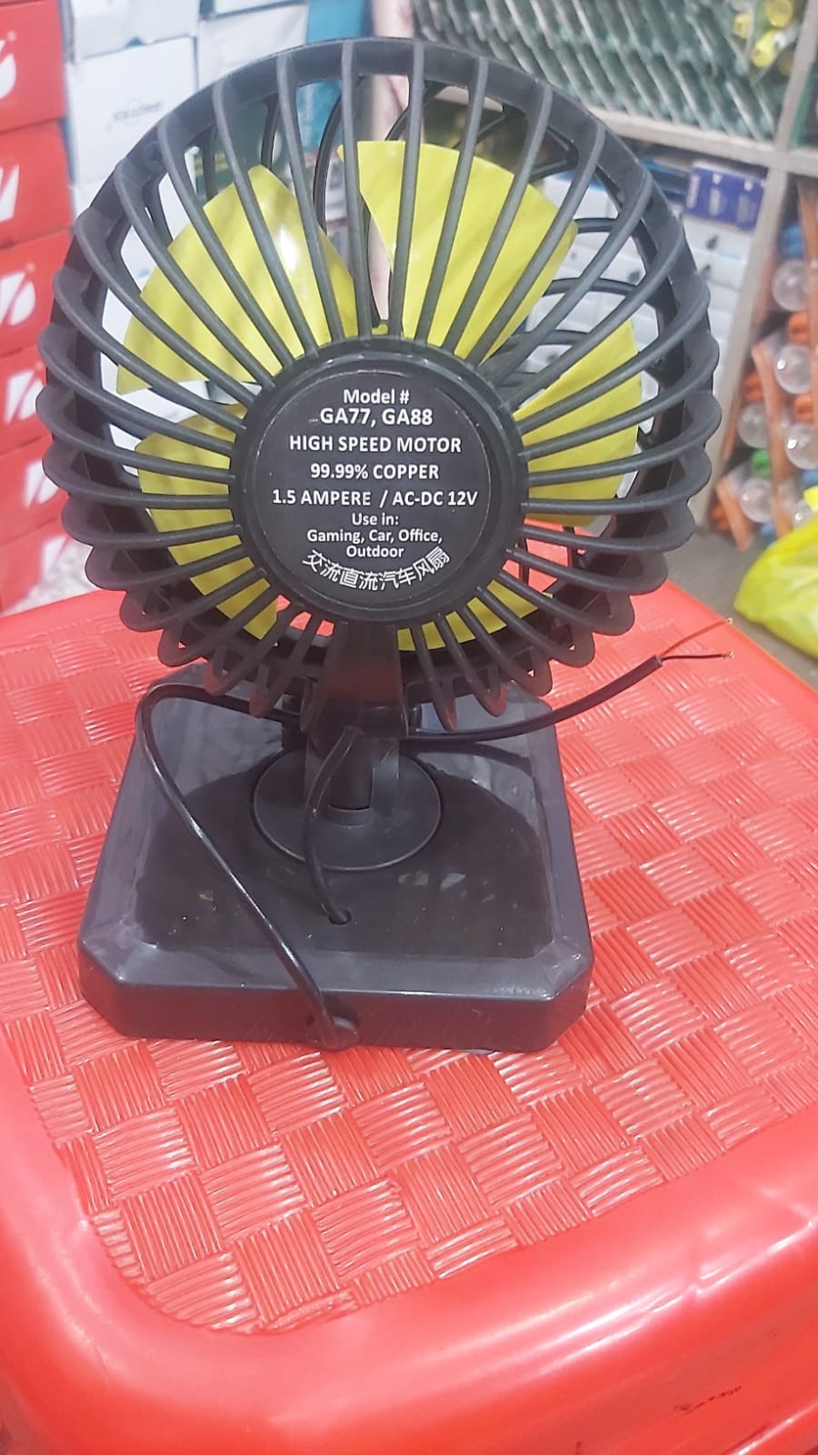 TECNO Plus GA-88 Portable AC/DC Table Fan 12V Car & 220V Home Fan | 8x6 Inches - Image 4