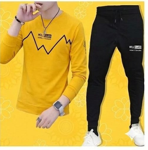 Printed T-Shirt and Trouser Summer Track Suit for Men & Boys Comfortable Casual Two-Piece Outfit, Soft Breathable Fabric - Image 3