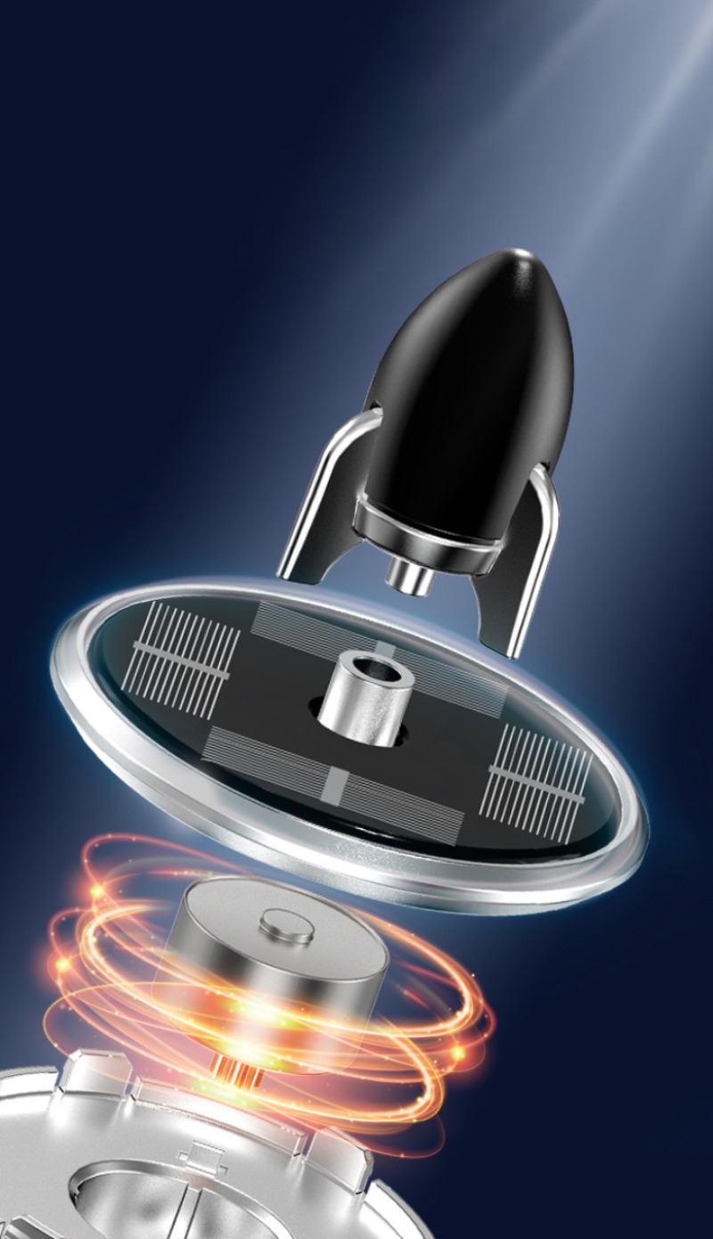 Solar Powered Speech Rocket Car Air Freshener Rotating Solar Fragrance Diffuser