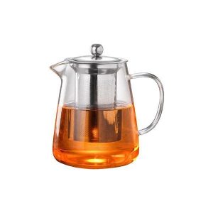 Infuser Glass Tea Jug with Stainless Steel Filter Premium Hot & Cold Brewer for Tea, Detox Water & Herbal Drinks