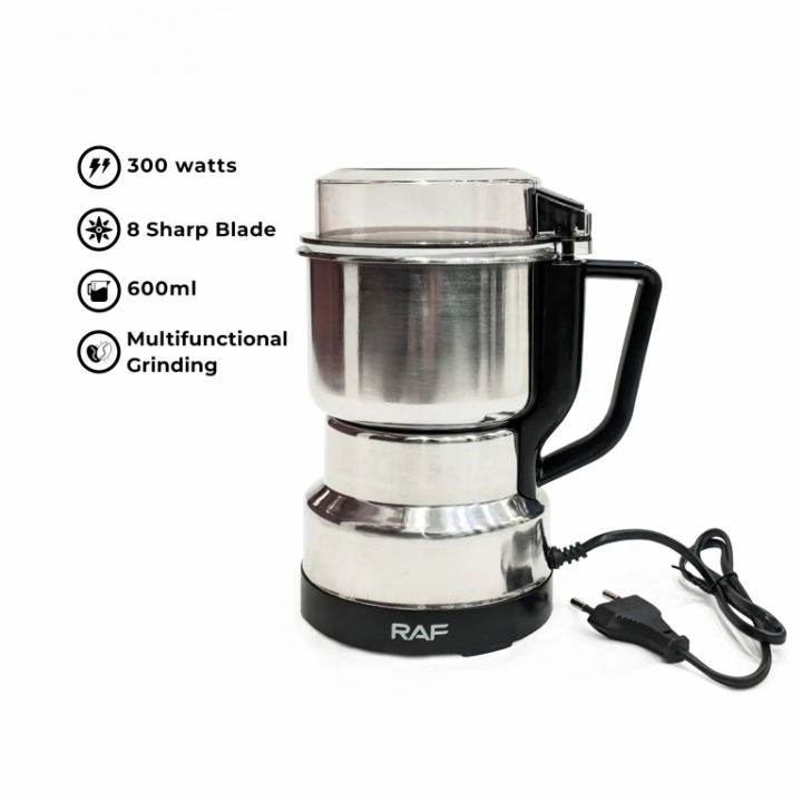 RAF Stainless Steel Electric Coffee Grinder High-Power Bean & Spice Blender for Home Use - Image 3