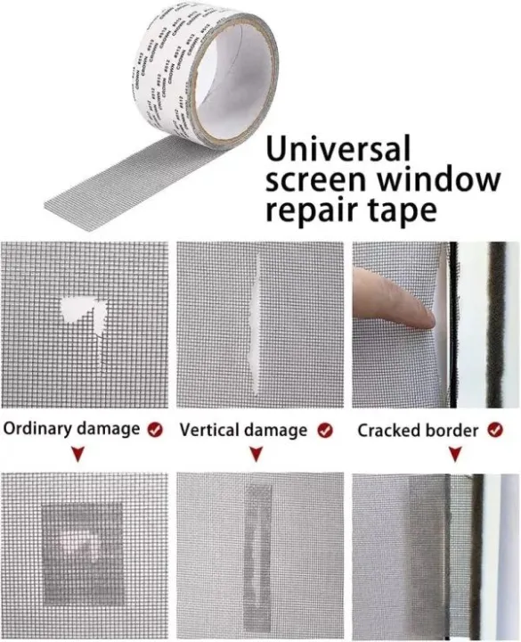 Mesh Roll Tape Window Screen Repair Patch Strong Self-Adhesive Fiberglass Mesh, Easy DIY Screen Repair Tape For Windows & Doors - Image 5