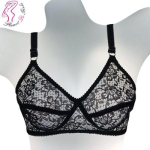 Black Lace Bra for Women – Adjustable Straps & Breathable Net Fabric