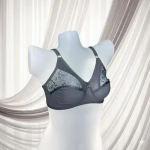 Grey Lace Bra for Daily Wear, Adjustable Straps, Breathable