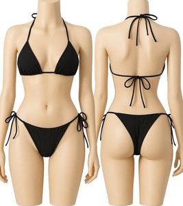 Lycra Breathable Black Bikini Set for Women
