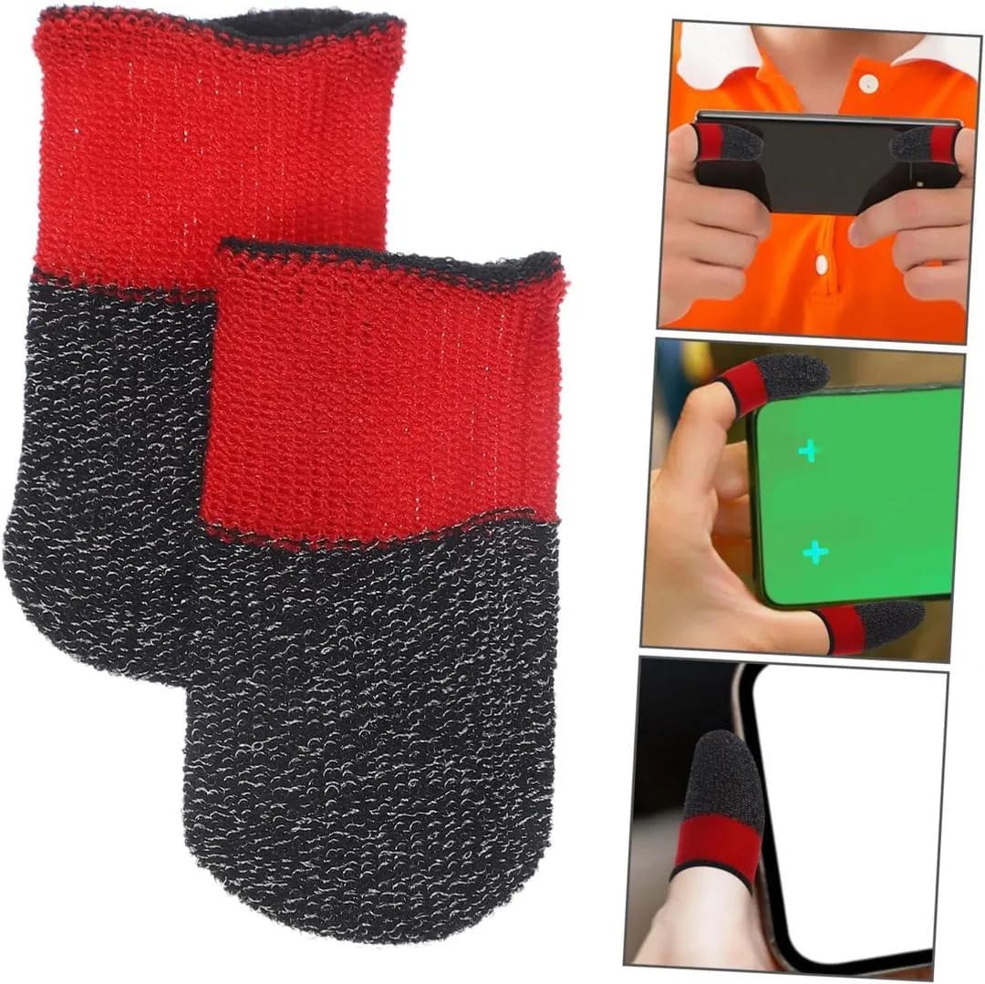 Premium Gaming Finger Sleeves Bundle 1 Pair Anti Sweat Touchscreen | Random Colour - Image 3