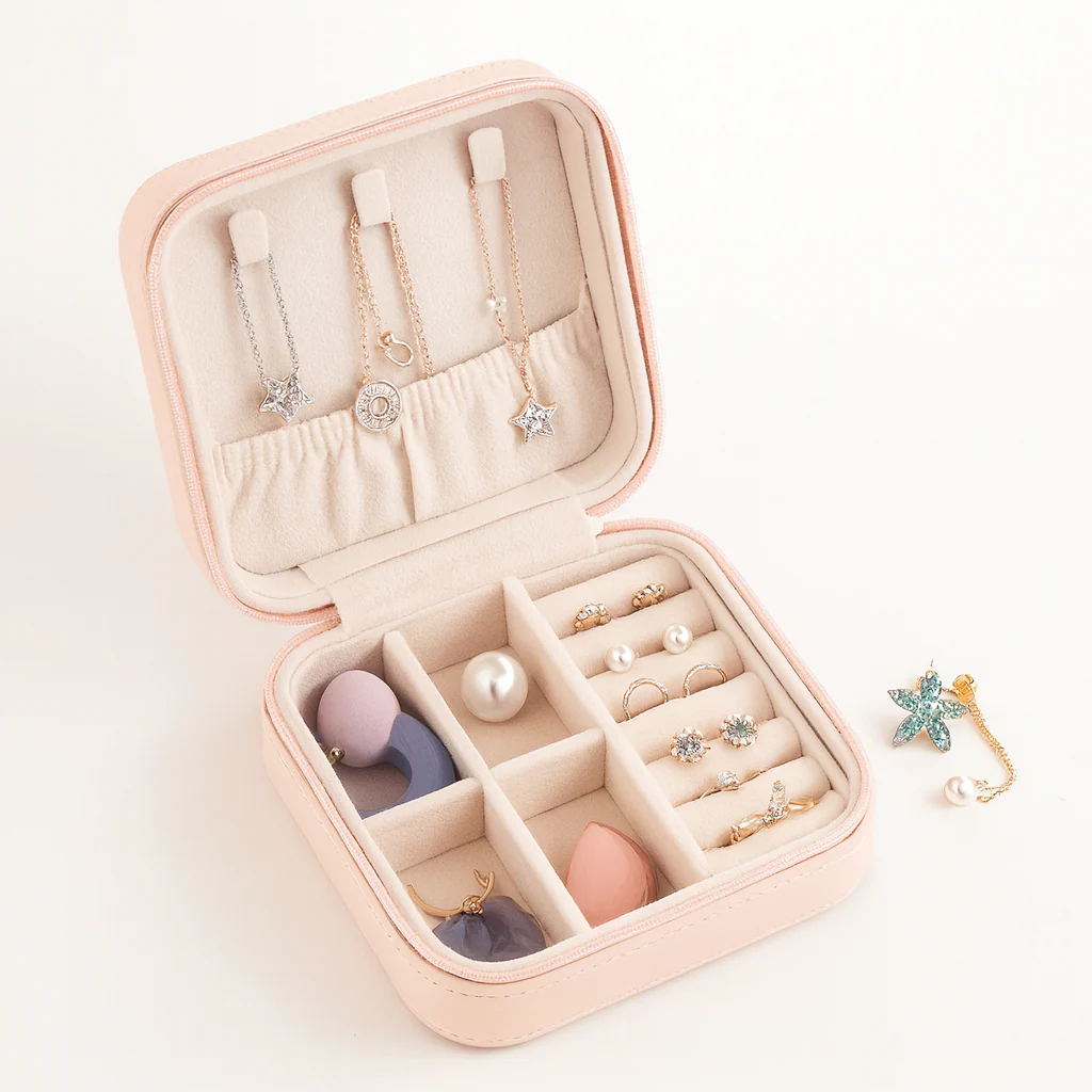 Portable Jewelry Storage Box | Leather Organizer | Travel Case - Image 4