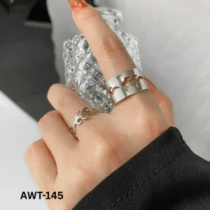 AWT-145 Star Couple Rings Adjustable Matching Rings With Elegant Star Design For Couples