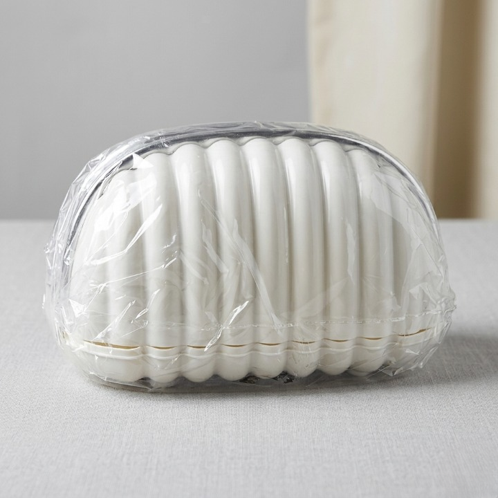 Luxury Shell Shape Tissue Box Elegant Wave Pattern Paper Napkin Dispenser for Home & Office Decor