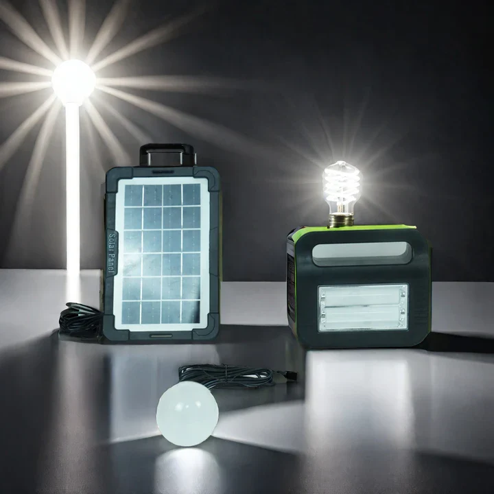 Solar Powered Light System Flashlight, Emergency Mobile Power Bank, Wireless Power Supply System for Travel Camping hiking (random color) - Image 2