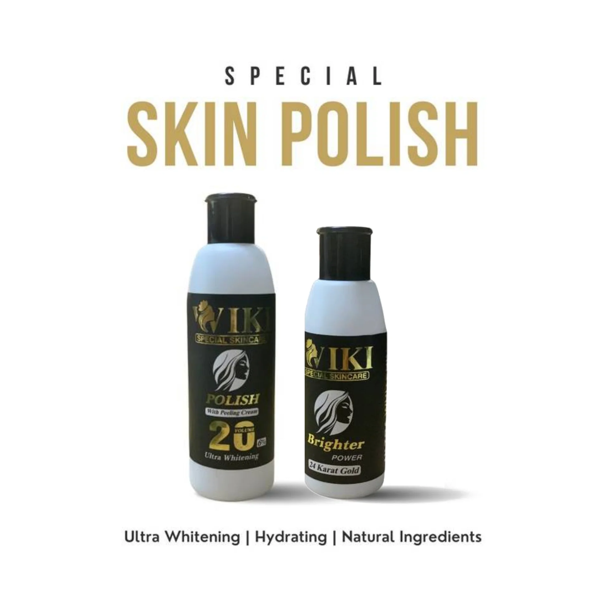 VIKI Special Skincare Brighter Power 24K Gold & Polish Peeling Cream Ultra Whitening Set (Black) - Image 2