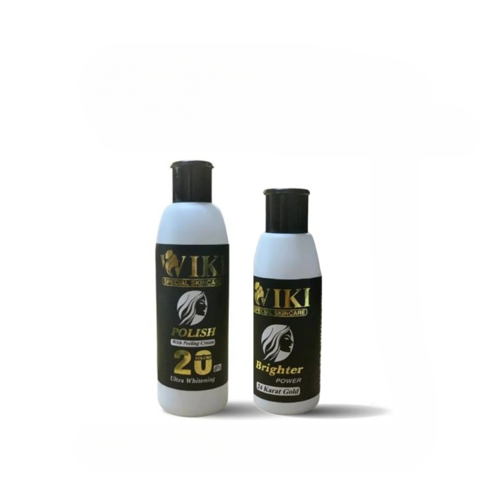 VIKI Special Skincare Brighter Power 24K Gold & Polish Peeling Cream Ultra Whitening Set (Black) - Image 3