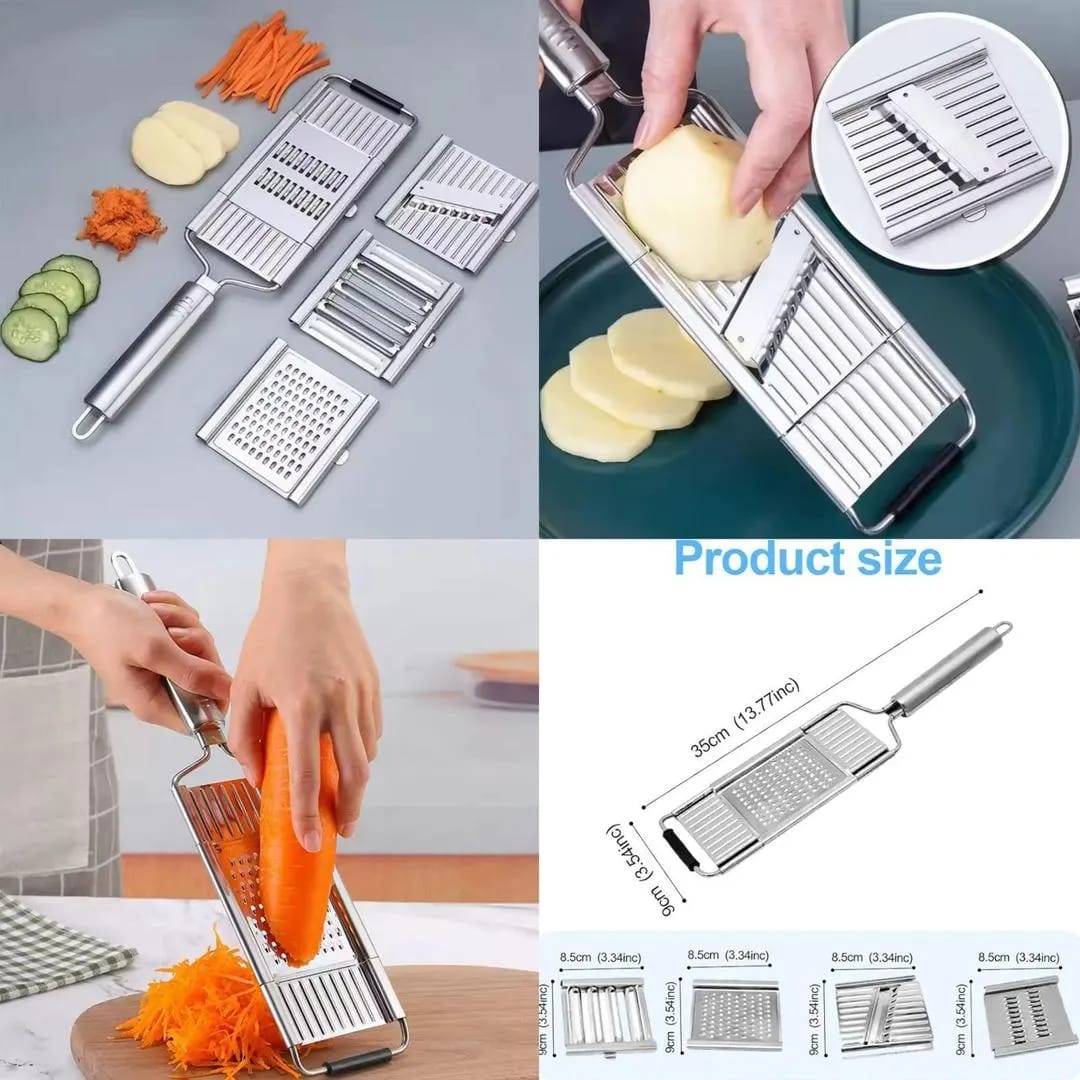 5-in-1 Multi-Functional Vegetable Slicer & Grater Adjustable Mandoline Cutter - Image 3