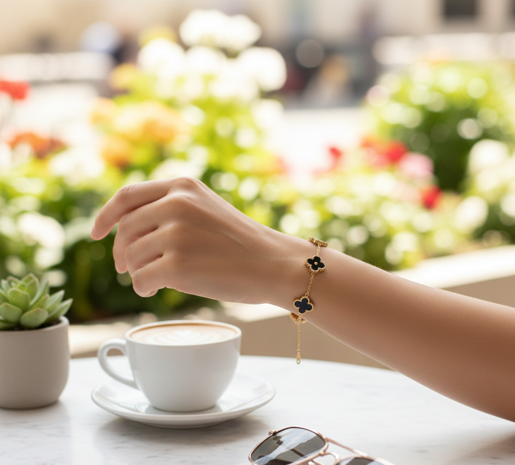 QXT-134 Clover 2-in-1 Bracelet Stainless Steel | Versatile & Stylish Accessory - Image 2