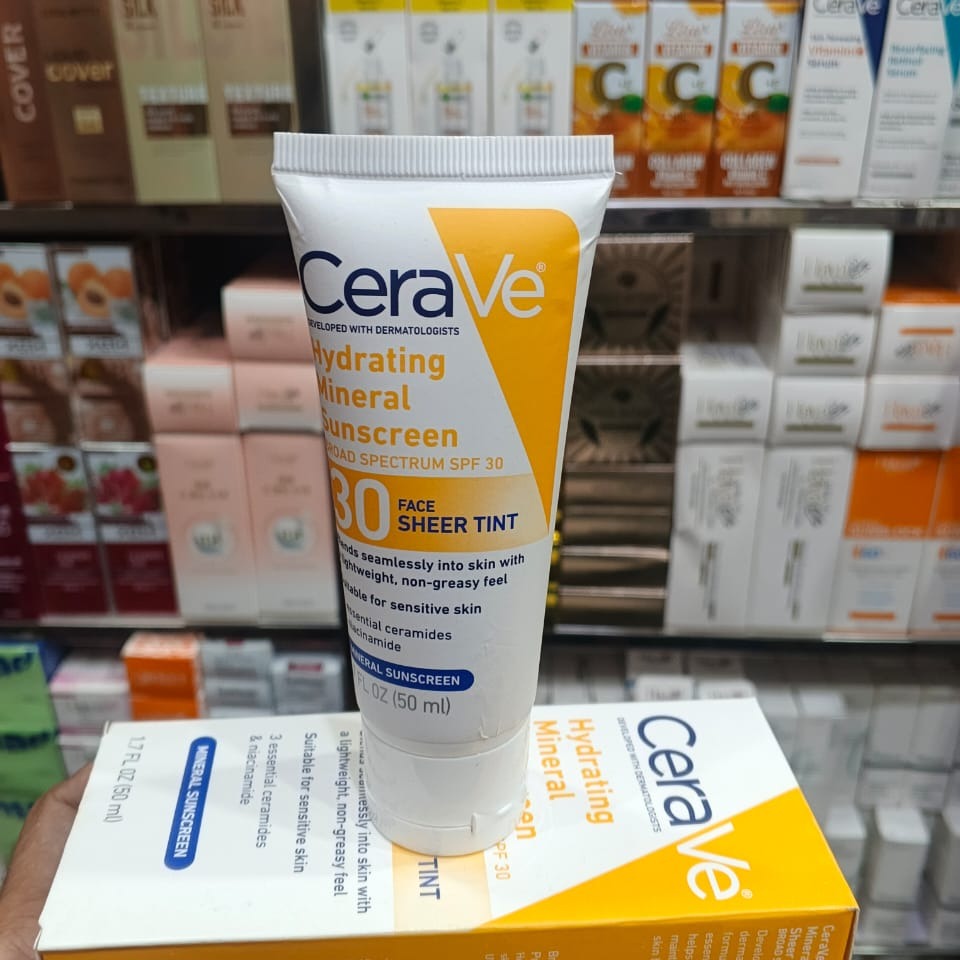 CeraVe Hydrating Mineral Sunscreen SPF 50 | Broad Spectrum UV Protection with Hyaluronic Acid & Ceramides 50ml - Image 4