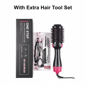 One Step Hair Dryer And Styler Hot Air Brush With Extra Hair Tool Set  Professional Volumizer, Straightener, Curler, And Dryer In One