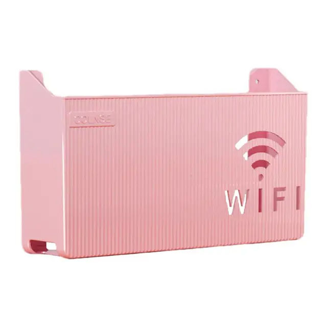 Router Storage Box Wall-mounted Plastic Cable Power Bracket Box Home Decoration Wireless Router Wifi Decoration, Set-top Box Rack( random color ) - Image 3