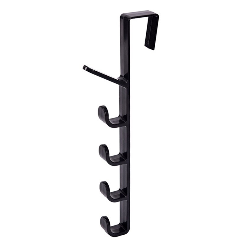 5 Level Over Door Hook for Hanging Coat Hangers, Hats, Purses, Backpacks, Purses, Jackets and Other Items. (1 Piece) / Over The Door Hanger Hook Clothes Storage Holder Multipurpose Towel Hanging Rack ( Plastic) - Image 4