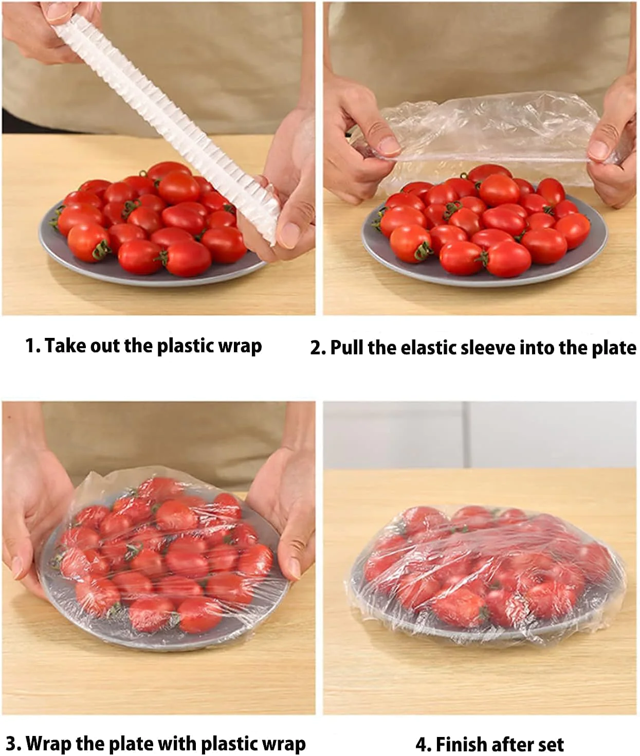 100 pcs Disposable Food Cover Plastic Shopper Bags - Image 3