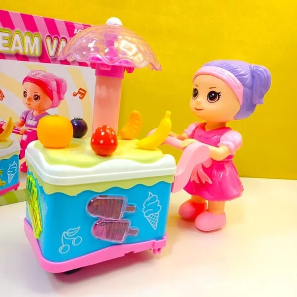 Cute Doll Ice Cream Cart With Music & Lights - Image 4