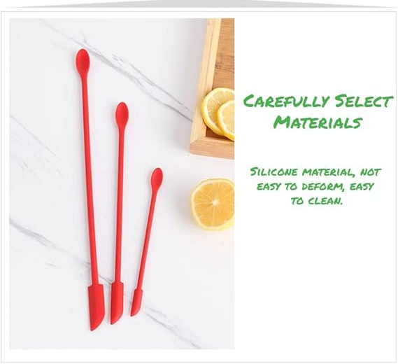 3 pcs Mini Silicone Telescopic Spatula and Scooping Spoon, Mini Makeup Spatula , Heat-resistant Silicone Spatula Sets for Cooking, Cosmetics - Image 2