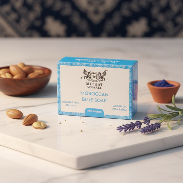 Midhat Apparel Moroccan Blue Soap For Premium Personal Care 30g - Image 2