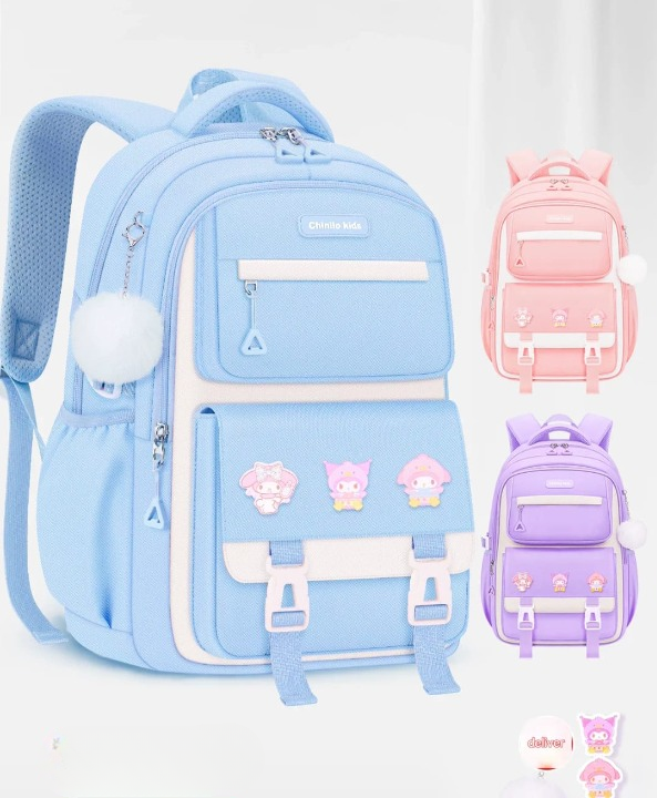 Premium School Bag | Waterproof Backpack 43cm × 30cm | Spacious & Durable Student School Bag for Grade 5|Blue