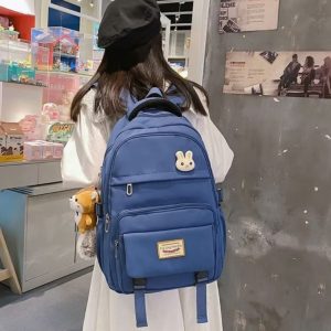 Korean Style School & College Backpack | 48cm x 28cm Large Capacity Student Daypack – Blue