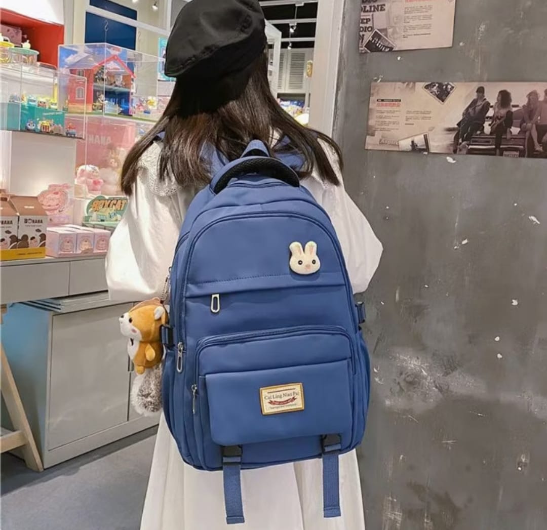 Korean Style School & College Backpack | 48cm x 28cm Large Capacity Student Daypack – Blue