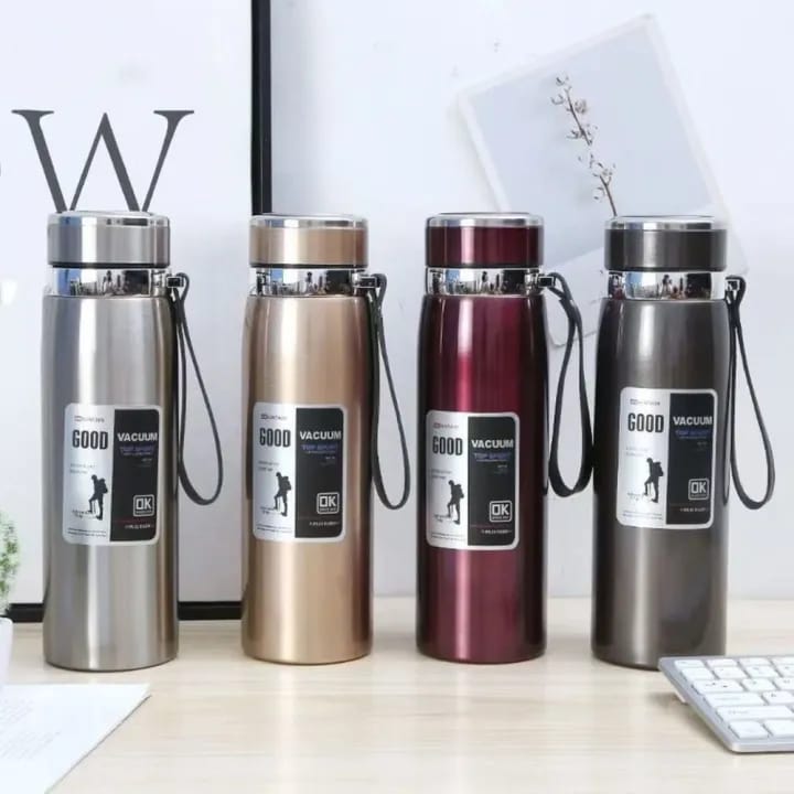 Premium 1000ml Stainless Steel Water Bottle – Leakproof Insulated Water Flask for Hot & Cold Drinks (Random Color)
