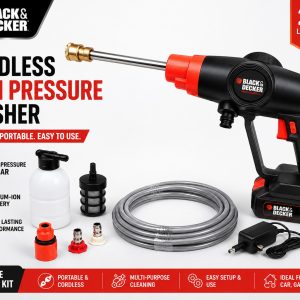 BLACK& DECKER Imported Cordless High Pressure Washer | Single Lithium Battery | Rechargeable Water Spray Gun for Home & Car Cleaning