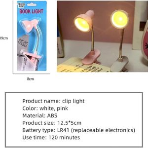 Mini Book Light with Clip – Cute Retro Reading Lamp with 360° Flexible Gooseneck for Bed, Study & Travel