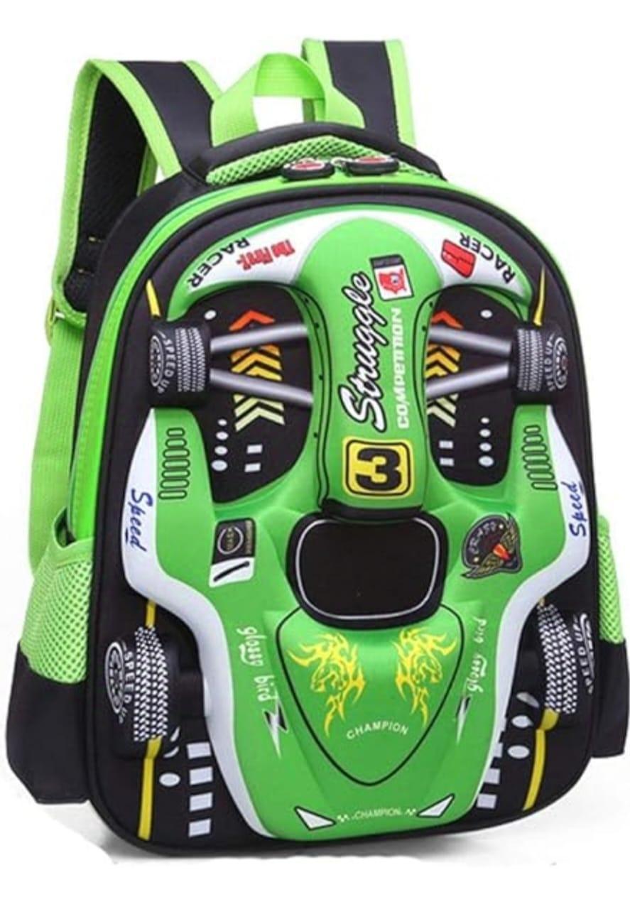 Kids Racing Car Nylon Backpack – Lightweight School Bag for Boys & Girls | Durable Travel, School & Casual Backpack - Image 3