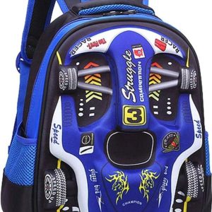 Kids Racing Car Nylon Backpack – Lightweight School Bag for Boys & Girls | Durable Travel, School & Casual Backpack