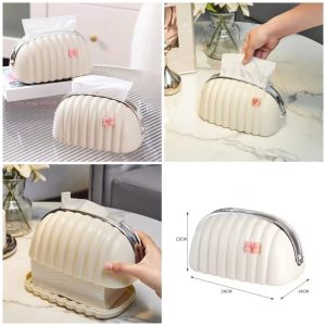 Decorative Shell Tissue Box Case – Elegant Modern Napkin Holder for Home, Office & Table Décor