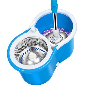 Easy Spin Magical Mop Set with Steel Bucket – 360° Rotating Microfiber Floor Cleaning System for Home & Office