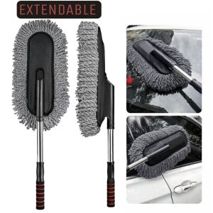 Microfiber Car Wash Brush Mop with Telescopic Handle – Vehicle Cleaning Duster for Interior & Exterior Car Care